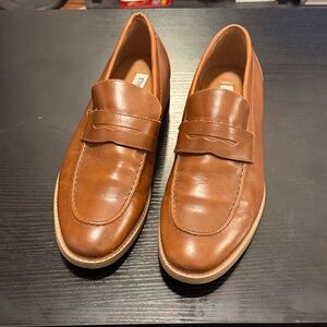 Steve Madden Tan Leather Penny Loafers 10.5